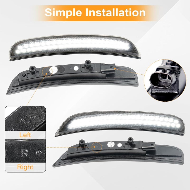 BORDAN LED Side Marker Lights Compatible with Dodge Charger 2015-2023, White Front & Rear Bumper Marker Lamps Smoked Len for Dodge Charger 2015 2016 2017 2018 2019 2020 2021 2022 2023, 4PCS - Image 5